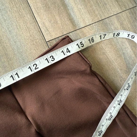 Abercrombie & Fitch split hem Ponte flared pants chocolate brown size large - Picture 6 of 8
